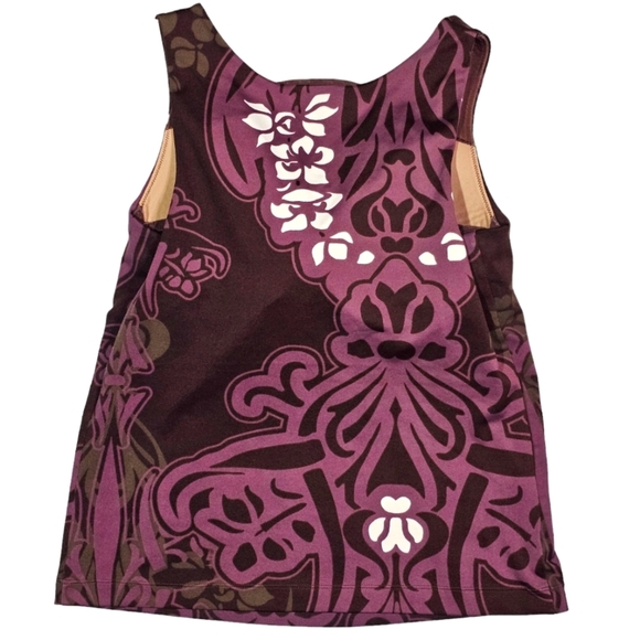 Athleta Size 36C Shape Wear Tank With Built In Bra Purple Flowers - Picture 3 of 4